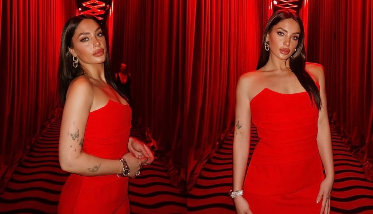 ევა ბარბაქაძე წითელ კაბაში ულამაზესია