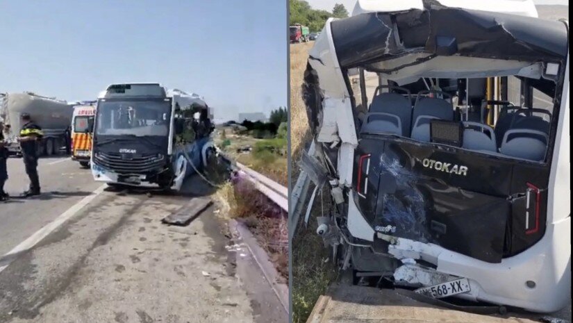 ავტობუსს ცემენტმზიდი დაეჯახა ,არიან დაშავებულები – რა ხდება ამ წუთებში ადგილზე