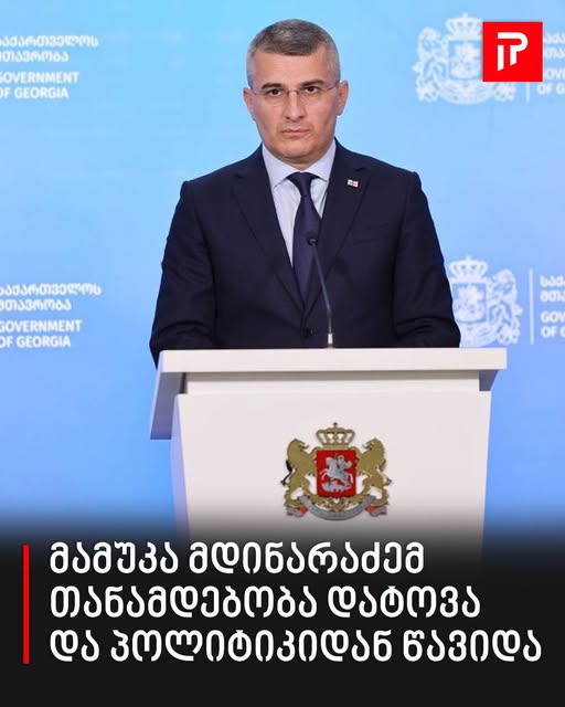 მამუკა მდინარაძემ თანამდებობა დატოვა და პოლიტიკიდან წავიდა